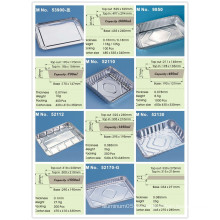 Embalaje de aluminio de bandeja cuadrada bandeja completa de vapor